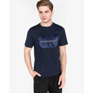 Calvin Klein pánské tmavě modré tričko Logo - XXL (402)